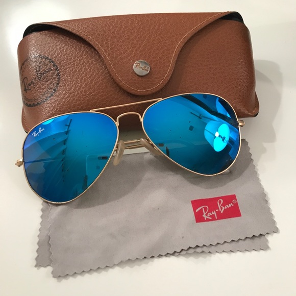 Ray-Ban Accessories - Ray-Ban Blue Mirrored Aviators